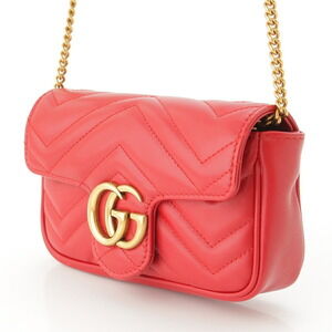 Gucci Bag Shoulder GG Leather Super Marmont Quilted
